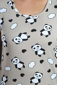 Dsiya Women's Panda Printed Satin Fabric Trendy Glamorous Women Night Suit for Womens and Ladies-thumb4
