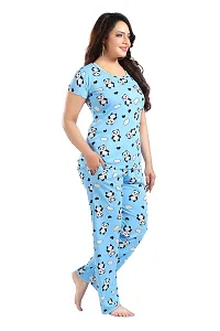 Dsiya Women's Panda Printed Satin Fabric Trendy Glamorous Women Night Suit for Womens and Ladies-thumb1