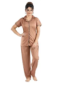 Dsiya Women's Regular Nightwear Lycra Fabric Short Sleeve Shirt  Pajama Set for Womens-thumb1