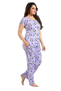 Dsiya Women's Panda Printed Satin Fabric Trendy Glamorous Women Night Suit for Womens and Ladies-thumb1