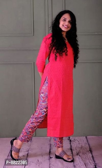 Flamingo Pink Striped Kurti-thumb3