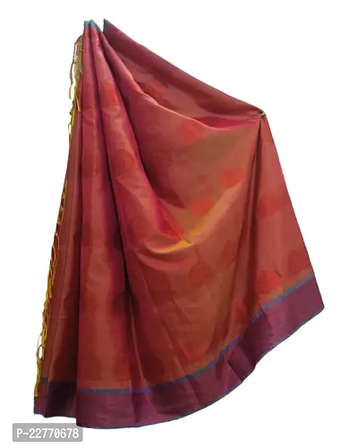 Stylish Pure Silk Maroon Zari Saree with Blouse piece For Women