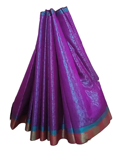 Stylish Pure Silk Zari Saree with Blouse piece For Women