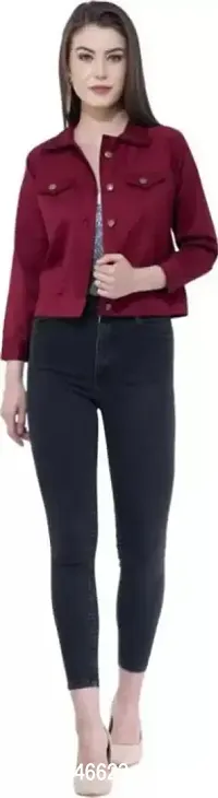 Classic Denim Solid Jacket for Women-thumb0