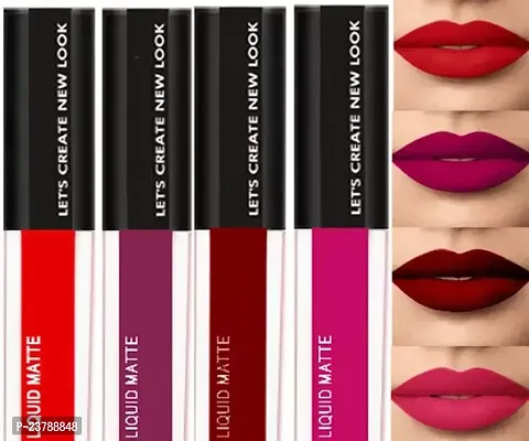 Liquid Matte Lipsticks 4 Piece (The Red Edition) (Red, 16 Ml)-thumb0