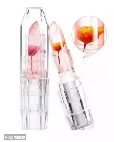 2 Waterproof Flower Lipstick Jelly Flower Transparent Color Changing Lipstick Flower Jelly Lipstick (Pack Of 2)