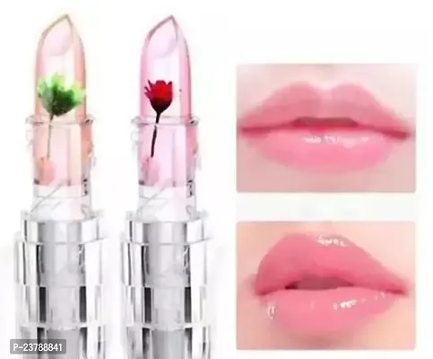 2 Magic Jelly Flower Lipstick Temperature Changing Lipstick (Pink, 10 Ml)-thumb0