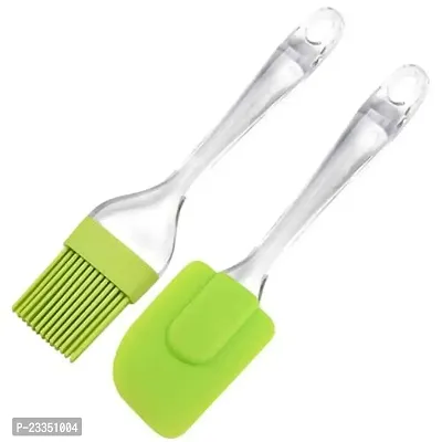 G Light Enterprise Silicone Spatula and Pastry Brush Set Special for Cake Mixer, Cooking, Baking, Glazing - Set of 1 (Multicolor)