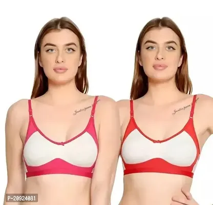 Stylish Multicoloured Cotton Blend Solid Bras For Women