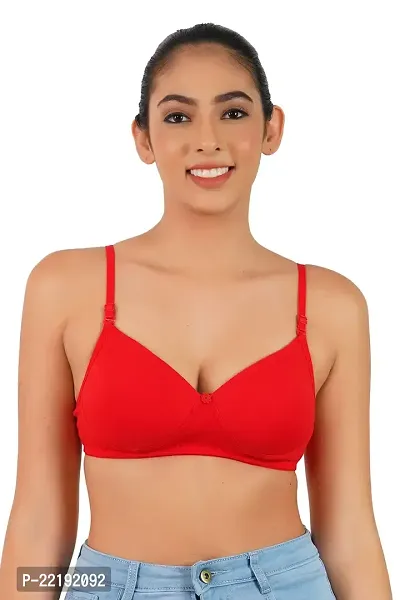 BELLA BEAUTY Women's Cotton Blend Padded Wire Free T-Shirt Bra(BR-02)