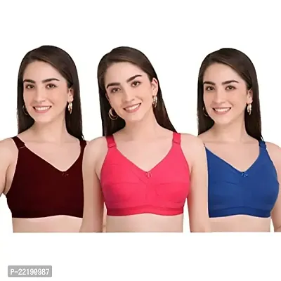 BELLA BEAUTY Cotton Blend Non-Padded Wire Free T-Shirt Bra for Women?(Combo-002)