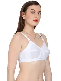 BELLA BEAUTY White Colour Non Padded Comfortable, Skin Friendly Regular Women Cotton Bra with Elastic Strap - Pack of 1(Wh-Co)-thumb3