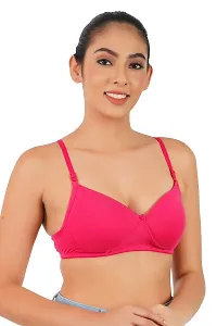 BELLA BEAUTY Women's Cotton Blend Padded Wire Free T-Shirt Bra(BR-02)-thumb1