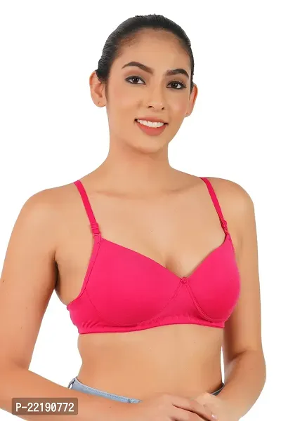 BELLA BEAUTY Women's Cotton Blend Padded Wire Free T-Shirt Bra(BR-02)-thumb2