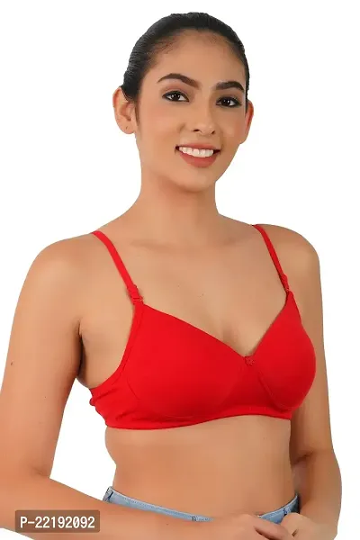 BELLA BEAUTY Women's Cotton Blend Padded Wire Free T-Shirt Bra(BR-02)-thumb4