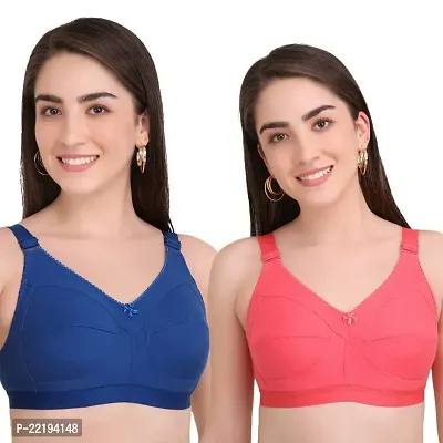 BELLA BEAUTY Cotton Blend Non-Padded Wire Free T-Shirt Bra for Women Combo Pack of 2(SEB-1)