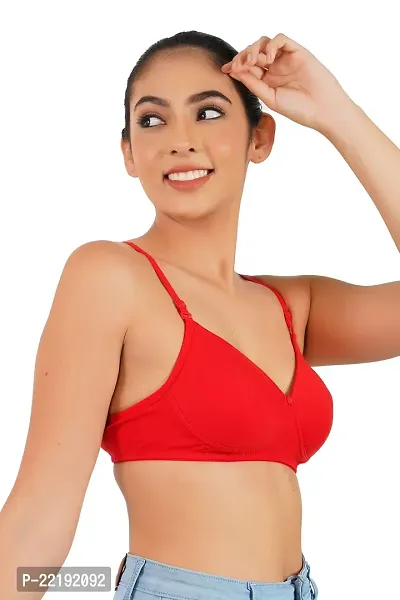 BELLA BEAUTY Women's Cotton Blend Padded Wire Free T-Shirt Bra(BR-02)-thumb3