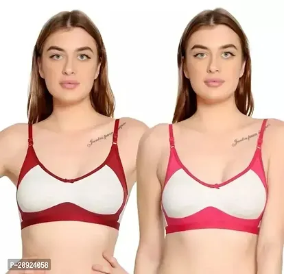 Stylish Multicoloured Cotton Blend Solid Bras For Women