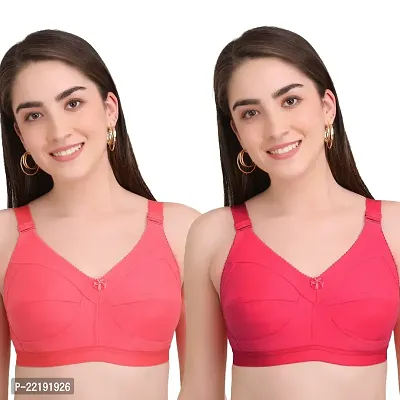 BELLA BEAUTY Cotton Blend Non-Padded Wire Free T-Shirt Bra for Women Combo Pack of 2(SEB-1)