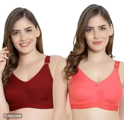 Stylish Multicoloured Cotton Blend Solid Bras For Women