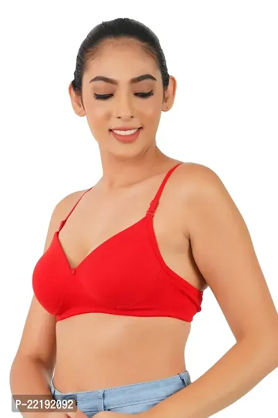 BELLA BEAUTY Women's Cotton Blend Padded Wire Free T-Shirt Bra(BR-02)-thumb5