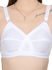 BELLA BEAUTY White Colour Non Padded Comfortable, Skin Friendly Regular Women Cotton Bra with Elastic Strap - Pack of 1(Wh-Co)-thumb2