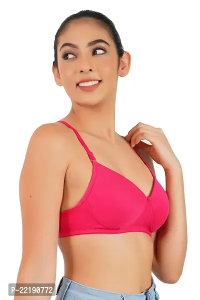 BELLA BEAUTY Women's Cotton Blend Padded Wire Free T-Shirt Bra(BR-02)-thumb5