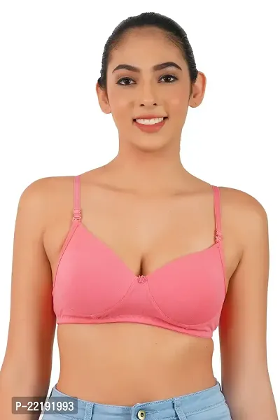 BELLA BEAUTY Women's Cotton Blend Padded Wire Free T-Shirt Bra(BR-02)