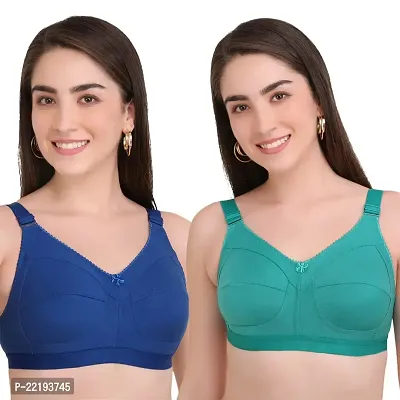 BELLA BEAUTY Cotton Blend Non-Padded Wire Free T-Shirt Bra for Women Combo Pack of 2(SEB-1)-thumb0