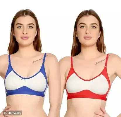 Stylish Multicoloured Cotton Blend Solid Bras For Women-thumb0