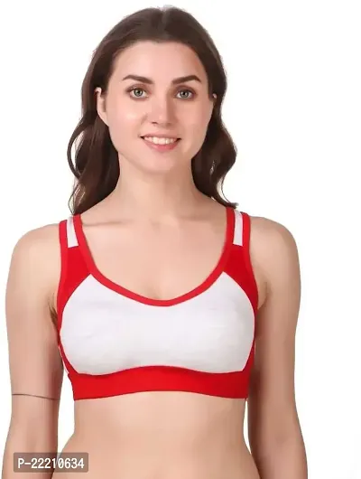BELLA BEAUTY Women's Cotton Non-Paded and Non-Wired Seamed Sports Bra for Women/Girls(BR-06)