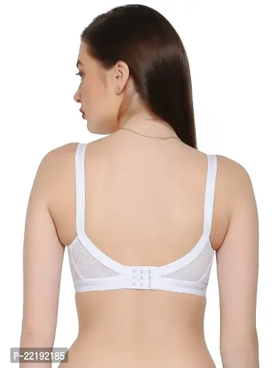 BELLA BEAUTY White Colour Non Padded Comfortable, Skin Friendly Regular Women Cotton Bra with Elastic Strap - Pack of 1(Wh-Co)-thumb5