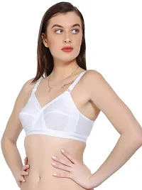 BELLA BEAUTY White Colour Non Padded Comfortable, Skin Friendly Regular Women Cotton Bra with Elastic Strap - Pack of 1(Wh-Co)-thumb1