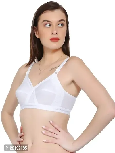 BELLA BEAUTY White Colour Non Padded Comfortable, Skin Friendly Regular Women Cotton Bra with Elastic Strap - Pack of 1(Wh-Co)-thumb2