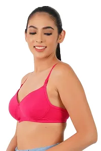 BELLA BEAUTY Women's Cotton Blend Padded Wire Free T-Shirt Bra(BR-02)-thumb3