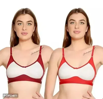 Stylish Multicoloured Cotton Blend Solid Bras For Women