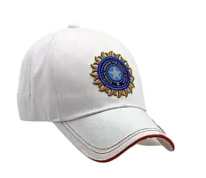 CLASSYMESSI Men's and Women's India Cricket Cap Genuine Quality Original Cap for All Cricket Fans Sports Cap (White)-thumb3