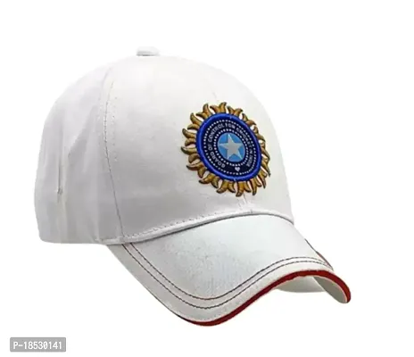 CLASSYMESSI Men's and Women's India Cricket Cap Genuine Quality Original Cap for All Cricket Fans Sports Cap (White)-thumb4