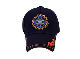 CLASSYMESSI Men's and Women's India Cricket Cap Genuine Quality Original Cap for All Cricket Fans Sports Cap (Black Army)-thumb3