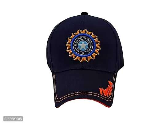 CLASSYMESSI Men's and Women's India Cricket Cap Genuine Quality Original Cap for All Cricket Fans Sports Cap (Black Army)-thumb4