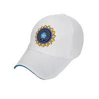 CLASSYMESSI Men's and Women's India Cricket Cap Genuine Quality Original Cap for All Cricket Fans Sports Cap (White,Army)-thumb4