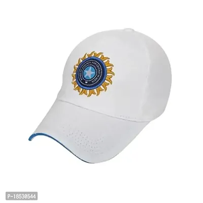 CLASSYMESSI Men's and Women's India Cricket Cap Genuine Quality Original Cap for All Cricket Fans Sports Cap (White,Army)-thumb5