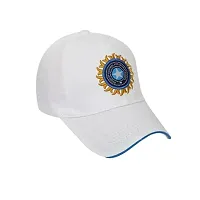 CLASSYMESSI Men's and Women's India Cricket Cap Genuine Quality Original Cap for All Cricket Fans Sports Cap (White)-thumb4