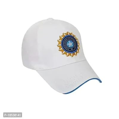 CLASSYMESSI Men's and Women's India Cricket Cap Genuine Quality Original Cap for All Cricket Fans Sports Cap (White)-thumb5