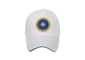 Baseball Caps for Men and Women VIRAT Cotton Blend Caps Men for All Sports Workouts Gym Running Cricket Caps for Boys and Girls Use (IND White Black)-thumb2