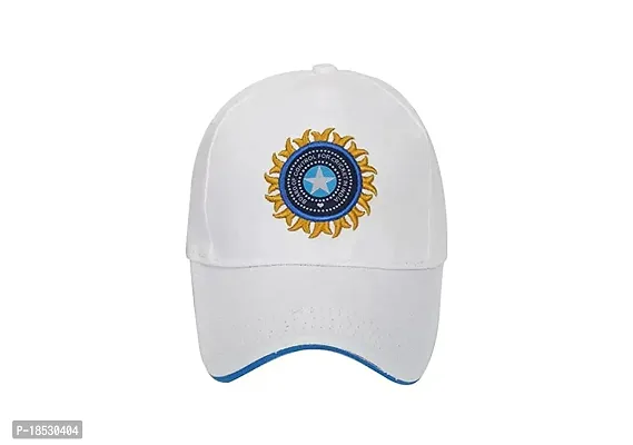 Baseball Caps for Men and Women VIRAT Cotton Blend Caps Men for All Sports Workouts Gym Running Cricket Caps for Boys and Girls Use (IND White Black)-thumb3