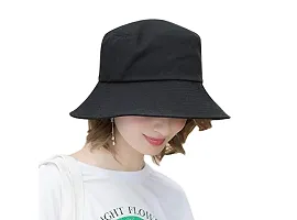 CLASSYMESSI Combo Pack of 2 Bucket Hat White Shade Black Bucket Hats for Men and Women Cotton Hats for Girls Wide Brim Floppy Summer (BlackCow Print)-thumb3