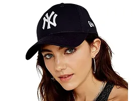 Cap Combo Pack of 2 Baseball Caps for Men and Women Stylish Unisex Cotton Blend Caps Men for All Sports Cricket Running Dating Love Gifts Hat for Boys and Girls (Black (AE) Black (NY))-thumb1