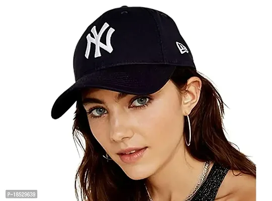 Cap Combo Pack of 2 Baseball Caps for Men and Women Stylish Unisex Cotton Blend Caps Men for All Sports Cricket Running Dating Love Gifts Hat for Boys and Girls (Black (AE) Black (NY))-thumb2