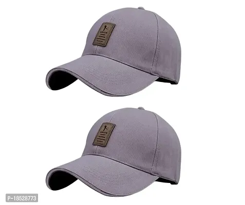EDIKO Cap Combo Pack of 2 Cotton Cap for Men's and Women's (Grey  Grey)